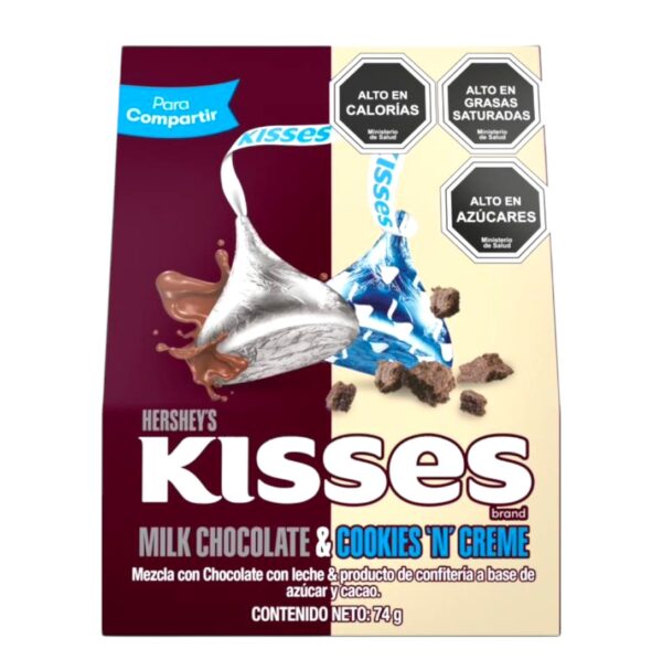 Bombones kisses milk Chocolate y cookies "N" creme.