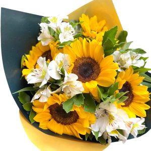 RAMO DE 5 GIRASOLES Y ASTROMELIAS