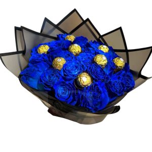 ramo de 24 azules y bombones