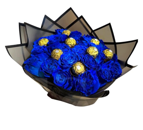 ramo de 24 azules y bombones