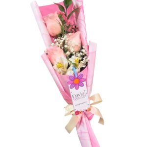 RAMO DE 3 ROSAS ROSADAS