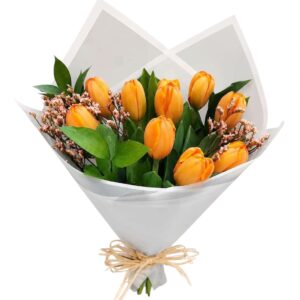 RAMO DE TULIPANES NARANJOS(10)